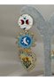 Ethnic Patterned Asymmetric Dangle Earrings Evil Eye Moon Star and Flower Figured Women's Earrings - 2