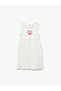 Cherry and Heart Print Cotton A-Line Ruffle Dress