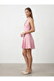 91633 Halter Neck Mini Dress-Powder Pink - 3