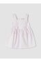 Lcw Baby Ecru Bow Detailed Square Collar Striped Baby Girl Dress - 2