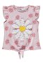 Daisy Patterned T-Shirt for 2-5 Years Old - Powder