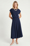 Modal Padded T-Shirt Skirt Set Lnt0041 Dark Blue - 2