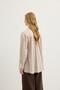 Drawstring Detailed Linen Shirt Sand Beige - 3