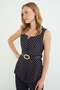 2-Piece Set with Polka Dot Belt and Detailed Vest - 7