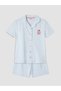 Vizyon New Season Shirt Collar Girls' Shorts Pajama Set