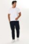 Men's Cotton Zipper Detailed Sweatpants Navy Blue -201164 - 4