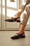 Women's Bitter Brown Patent Leather 2cm Short Heeled Casual Shoes Tr23Ms03C - 6