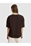 Brown Oversize Crew Neck T-Shirt 50325455-Vr029 - 5