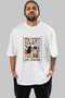 For the Love of Cats 101 Front Cat Printed White Oversize T-Shirt 100% Cotton Unisex Cat Lover Premium Design - 2