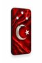 Honor Magic 8 Lite Compatible Turkish Flag Patterned Silicone Case - 2