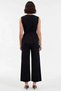Women's Plus Size Double Breasted Collar Sleeveless Wide Leg Belted Modal Blend Suit Relaxed Fit Casual - 5