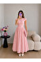 Scalloped Pleated Lace Long Dress - 2