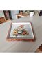 Floral Patterned Hand Painted Embossed Wooden Tea-Coffee Tray, Presentation Tray 20X20Cm - 7