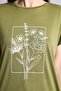 Crew Neck Floral Short Sleeve Olive Green T-Shirt H8368Ax26Hs - 4