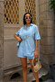 Fisto Embroidered Shirt and Shorts Top-Bottom Set - 5