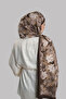 Coffee Zera Shawl Collection Italian Stitched Miracle Fabric Floral Patterned 202133_14 - 3