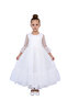 - Elegant Tiered Mesh Gown - White - 4Y to 13Y