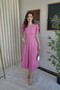 Women's Watermelon Sleeve Midi Length Dress - 3