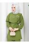 Women's New Season Aerobin Fabric Cape Detailed Double Set - 7