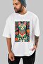 For the Sake of Cats 18 Front Cat Printed White Oversize T-Shirt 100% Cotton Unisex Cat Lover Premium Design - 7