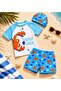Boys' short sleeve diving fabric sun protection swimsuit set - 3