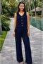 Women's Buttoned Vest Pants Suit
