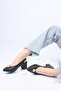 Laceless Buckle Neolite Sole Genuine Leather Open Back Thick Heeled Shoes 342-563 Women - 4