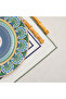 4-Piece White Blue Orion Linen Placemat Set |   Stain Resistant |   Modern Table Decor - 5
