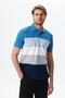 Ar-Ma Men's Polo Collar T-Shirt Without Print Basic Regular Fit Double Collar Combed Cotton Pique Y29374355002 Blue-M - 3