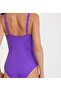 Women's Purple Draped Covered Recovery Swimsuit - 4