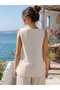 Women's Buttoned Pocketed Cotton Vest Blouse - 2