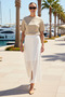 Women's Plus Size Maxi Skirt High Waist A-Line Cut Button Detail Lined 100% Cotton Daily Casual - 3