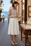 Women's Plus Size High Waist Midi Skirt Zippered Terrycotton Cotton Blend Relaxed Cut Casual Modern - 2