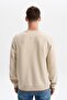 Ar-Ma Men's Crew Neck Sweatshirt Basic Without Print Without Pockets Regular Fit Carbon Brushed Thessaloniki K30124 - 5