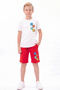 Summer Round Neck Printed Detailed Boys' Top and Bottom Set - 2