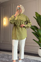 9102 - Stylish Comfortable Woven Women's Shirt with Button and Waist Tie Detail - 4