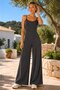 Women's Strappy Wrap Jumpsuit V-Neck Wide Leg Stylish and Comfortable - 2