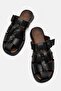 Women's Pin Belt Buckle Closed-Front Slippers Black - 3
