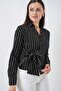 Bdart Striped Long Sleeve Shirt with Tie Detail - 4