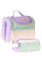 Rainbow Purple Green Colorful Girl's Purple - Green Color Lunchbox and Pen Holder Set - Setcc-C4090