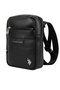 Black Men's Crossbody Shoulder Bag 2in1 Backpack Zippered Casual Leather Bag - 4