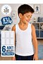 Boys' 100% Cotton White Undershirts Set of 6