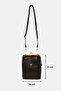 Women's Brown Burs Detailed 3-Compartment Crossbody and Shoulder Bag - 2