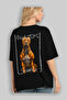 For Dog Lovers 14 Black Oversize T-Shirt with Dog Print on the Back 100% Cotton Unisex Dog Lover Premium Design - 4