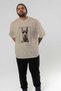 For the Love of Dogs 12 Front-Printed Dog Designs Beige Oversize T-Shirt 100% Cotton Unisex Dog Lover Premium Design - 7