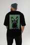 For Dog Lovers 35 Black Oversize T-Shirt with Dog Print on the Back 100% Cotton Unisex Dog Lover Premium Design - 5
