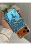 iPhone 17 Pro/18 Pro Case with Marbling Effect, 3D Bow and Floral Pattern, Camera Raised Cover, Baby Blue - 4