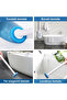 8 Pieces (1 Pack)) (Ocean) Premium Disposable Toilet Cleaning Sponge with Detergent |   Wall-Mounted Toilet Brush Replacement Sponge |   Scented Wc Brush Replacement Head, Cartridge - 8