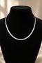 Women's Anti-Tarnish Steel Flat Snake Chain Necklace 40+5 cm Silver Color 1071 - 2