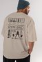 Gym Bro Oversize Back Printed Beige T-Shirt 100% Cotton Streetwear Premium Comfortable Fit - 7